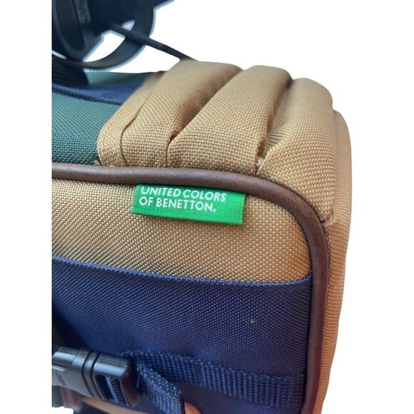 United Colors of Bennetton bag structured  quilted canvas  long adjustable strap - Picture 2 of 8